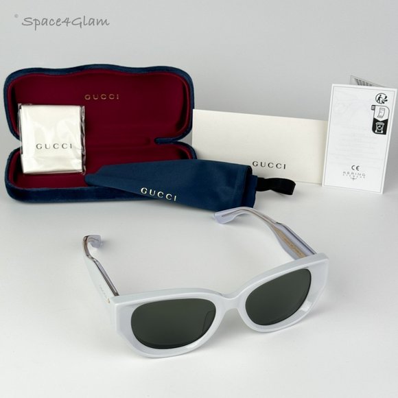 BRAND NEW Gucci GG1532SA 003 Grey Unisex Cat Eye Sunglasses GG 1532SA - Picture 1 of 9